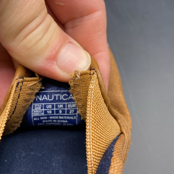 NAUTICA  Akeley Boys Tan Slip On sneakers Manmade Materials Size10 - Picture 4 of 7